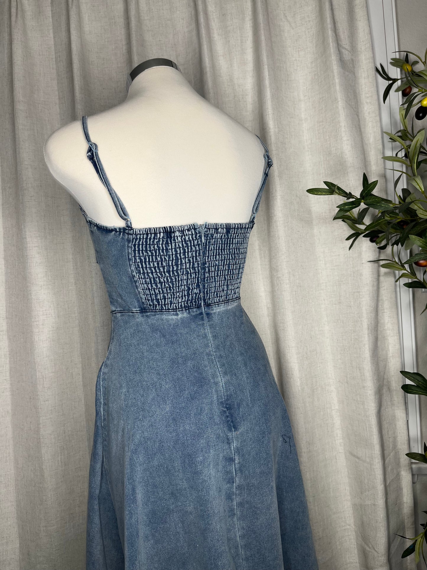 Denim midi dress