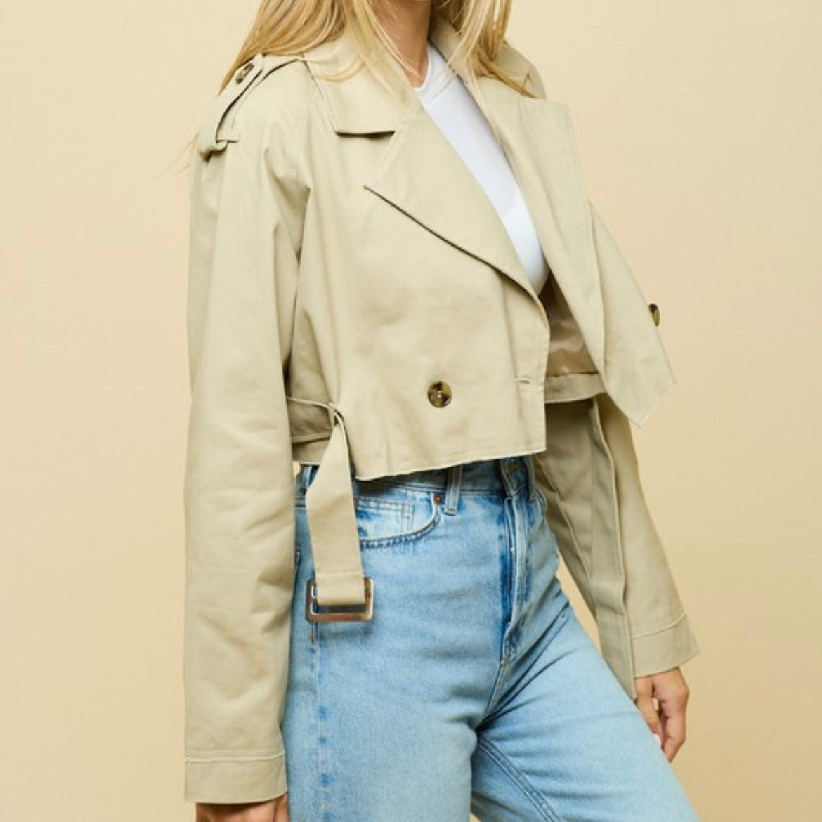 Crop trench coat