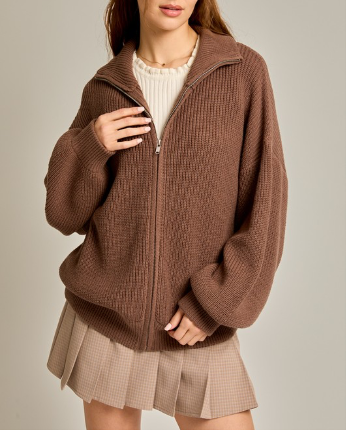 Elsie mocha oversized sweater